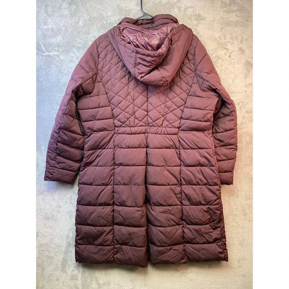 Lane Bryant Burgundy Quilted Hooded Puffer Coat Jacket Plus Size 18/20 Longline